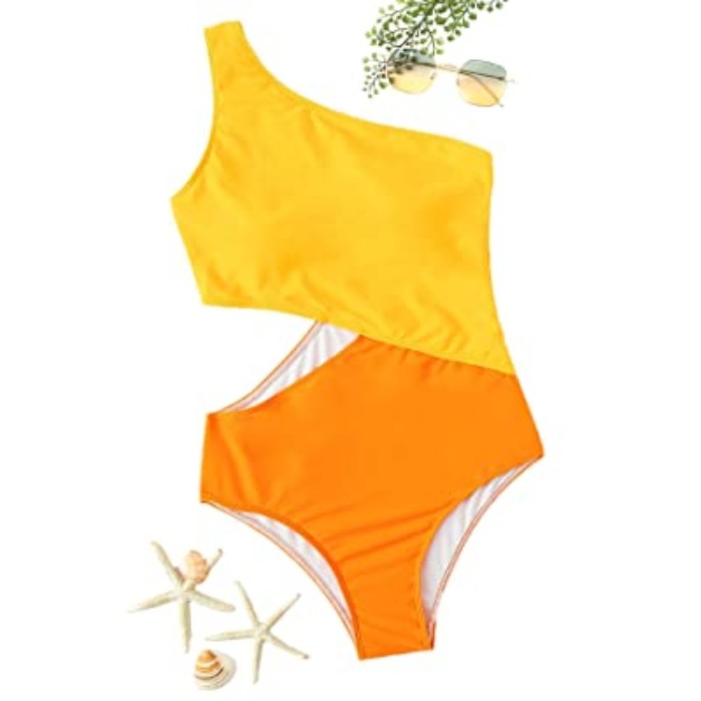 SweatyRocks One Shoulder Cutout 1 pc Swimsuit
